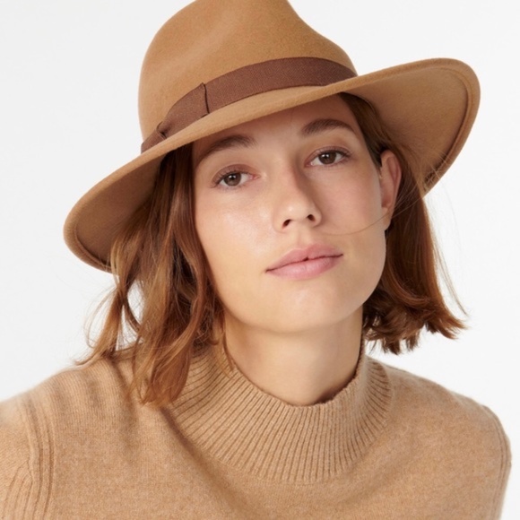 NWT J.Crew Western Hat Ivory  Grosgrain Trim Wool Made in Italy - Picture 3 of 7